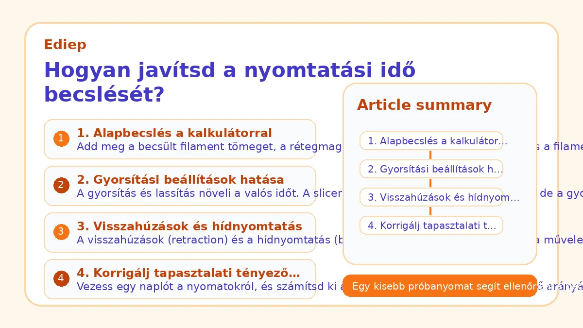 Hogyan javítsd a nyomtatási idő becslését?