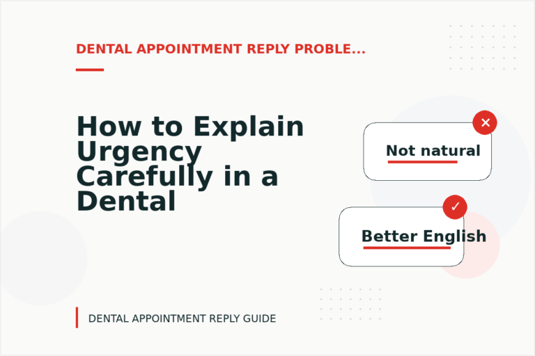 How to Explain Urgency Carefully in a Dental Appointment Reply